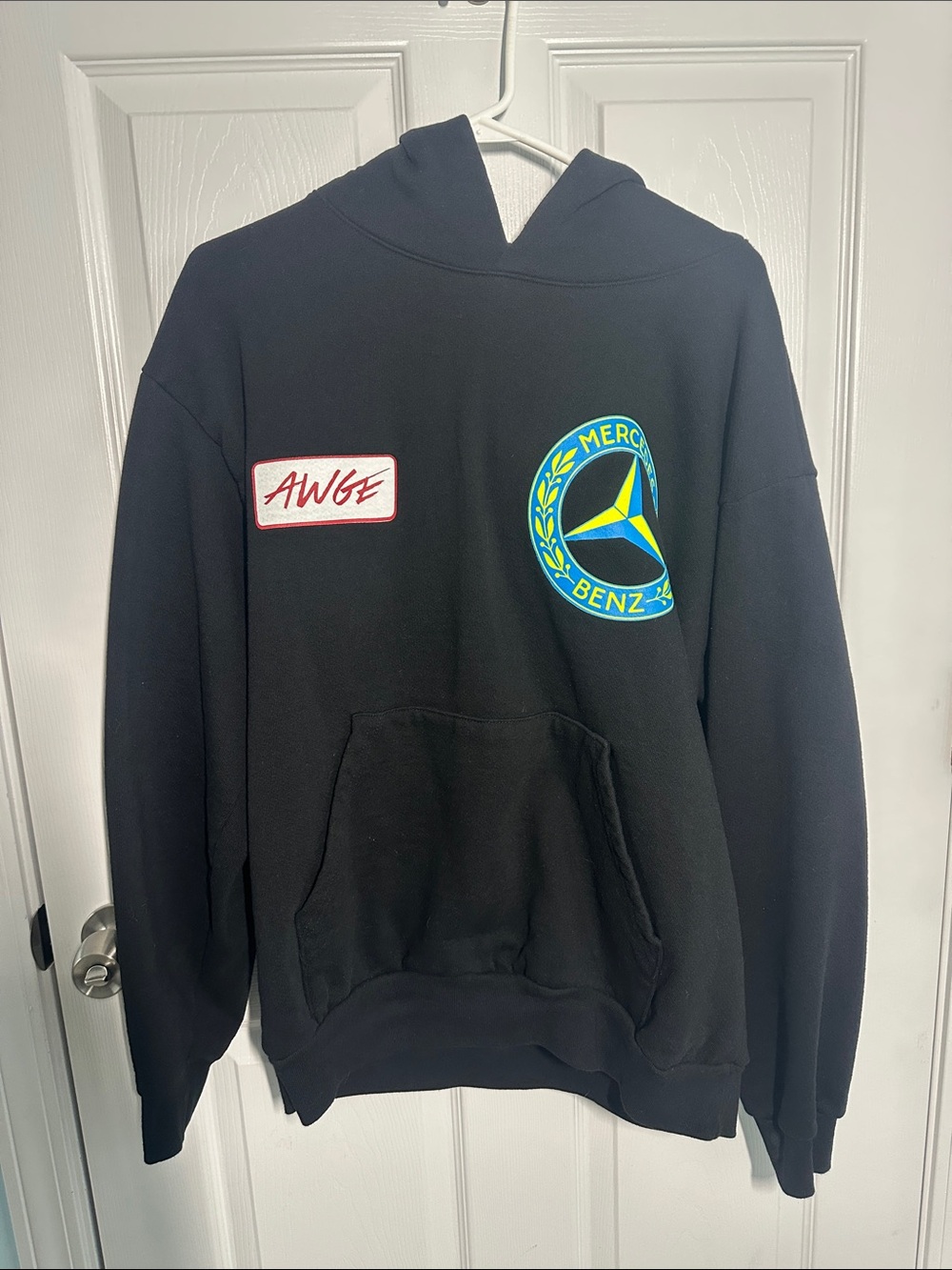 AWGE Mercedes Benz ASAP Rocky Size Large Hoodie Sweatshirt Black - Picture 7 of 7